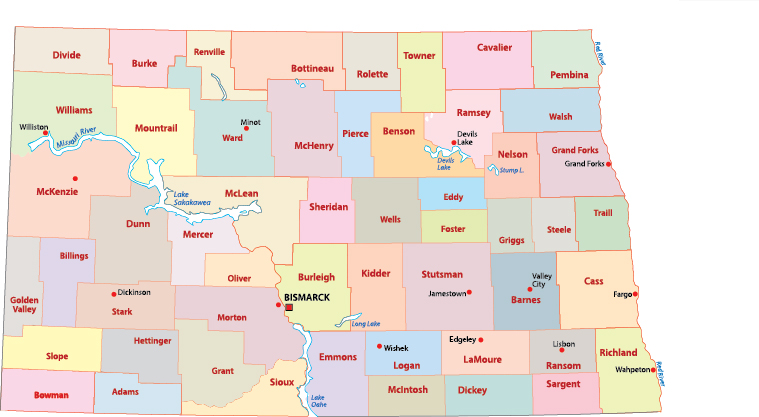 ESGR North Dakota National Guard ND Map With Unit Locations 